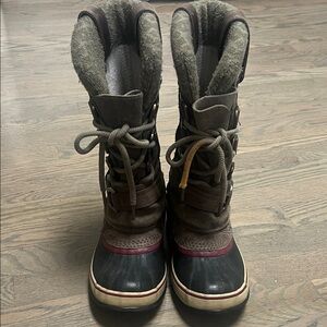 SOREL Joan of Arctic PREMIUM Peatmoss Suede WATERPROOF Winter BOOTS 6.5